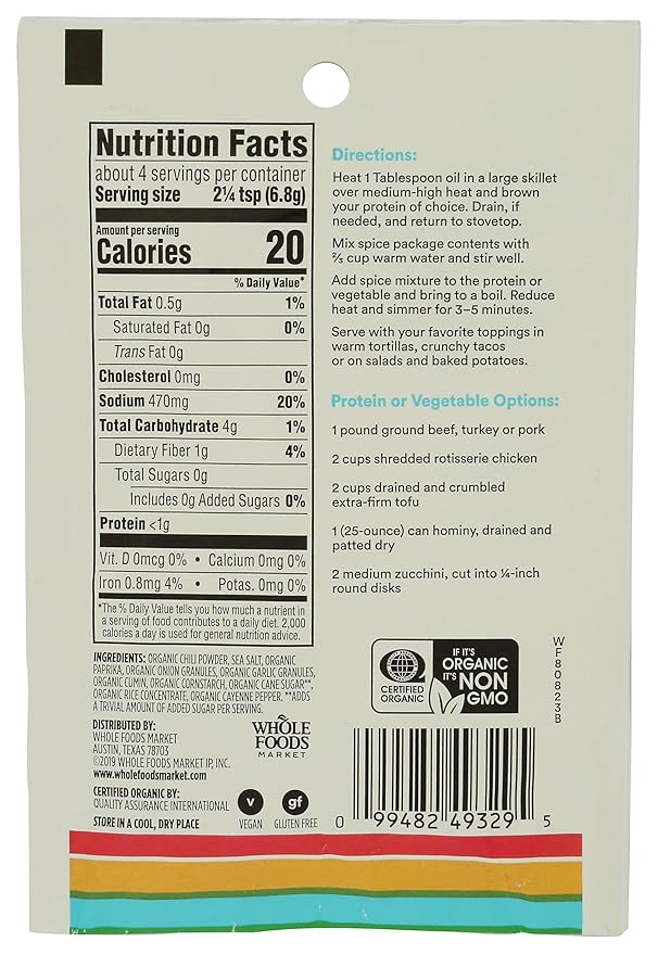 365 by Whole Foods Market, Organic Taco Seasoning, 1 Ounce