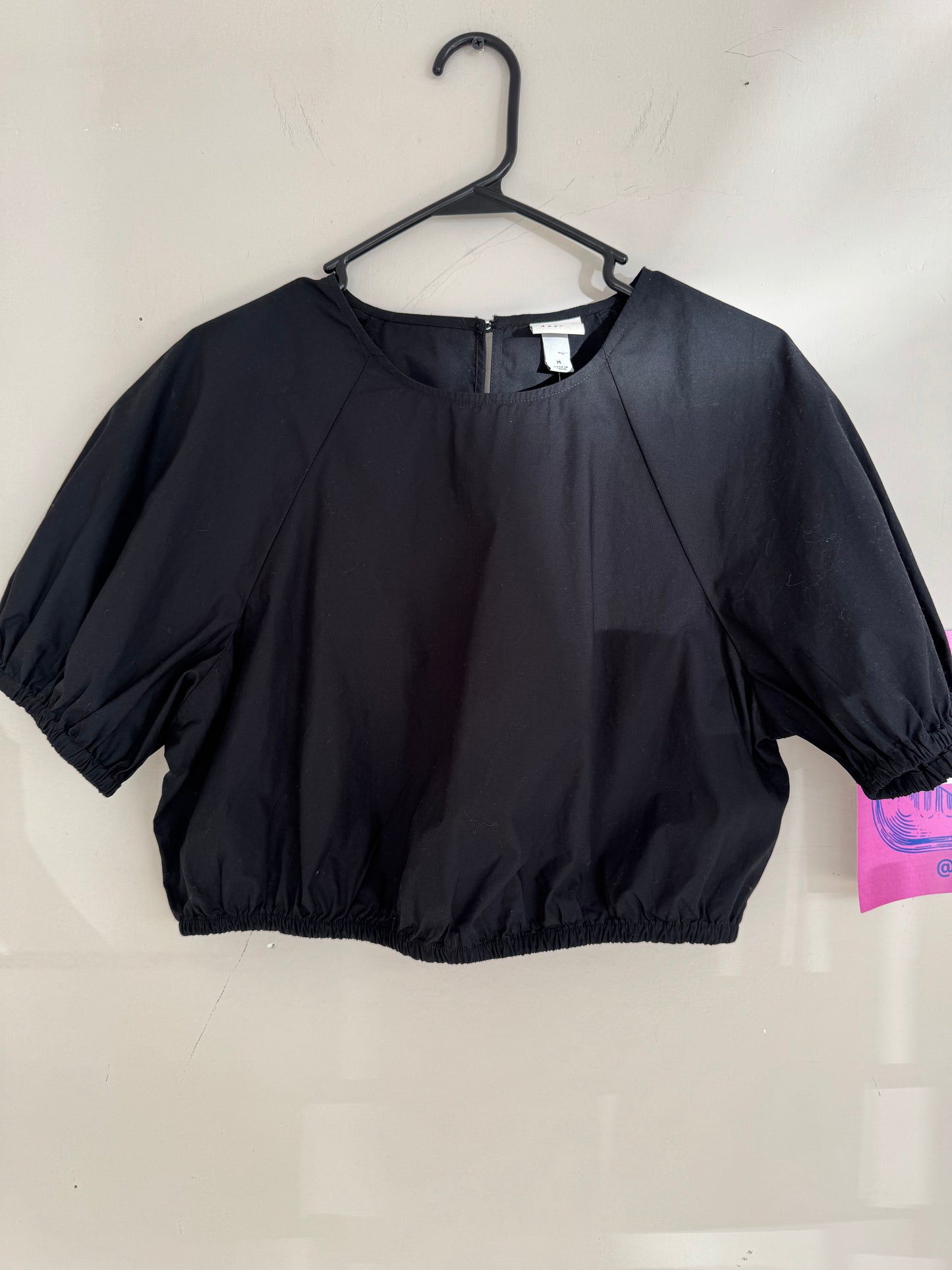 Black Puff Sleeve Blouse Short Sleeve Boho - A new day - NO CAMBIOS NI DEVOLUCIONES