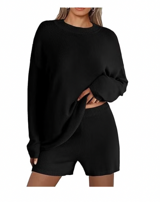 Ekouaer Pajamas Womens 2 Piece Lounge Set Cozy Knit Long Sleeve Sweater Shorts Set - NO CAMBIOS NI DEVOLUCIONES