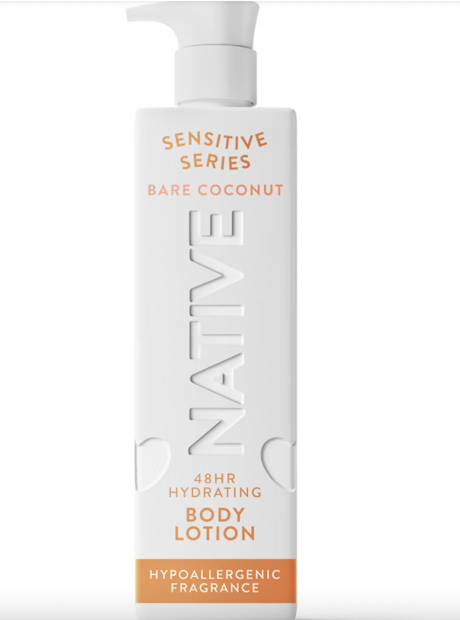 PREORDEN -Native Sensitive Series 48H Hydrating Body Lotion - Hypoallergenic - Bare Coconut - 18 fl oz - 2 A 4 SEMANAS EN LLEGAR