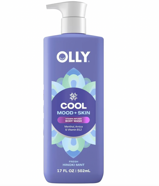 PREORDEN -OLLY Cool Mood and Skin Vitamin-Infused Body Wash - Fresh Hinoki Mint - 17 fl oz - 2 A 4 SEMANAS EN LLEGAR