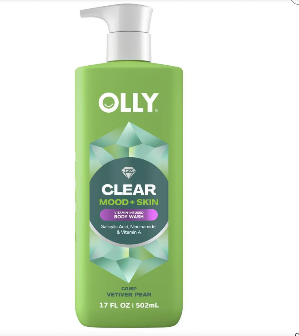 PREORDEN -OLLY Clear Mood and Skin Vitamin-Infused Body Wash - Crisp Vetiver Pear - 17 fl oz - 2 A 4 SEMANAS EN LLEGAR