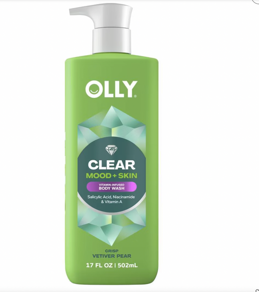 PREORDEN -OLLY Clear Mood and Skin Vitamin-Infused Body Wash - Crisp Vetiver Pear - 17 fl oz - 2 A 4 SEMANAS EN LLEGAR