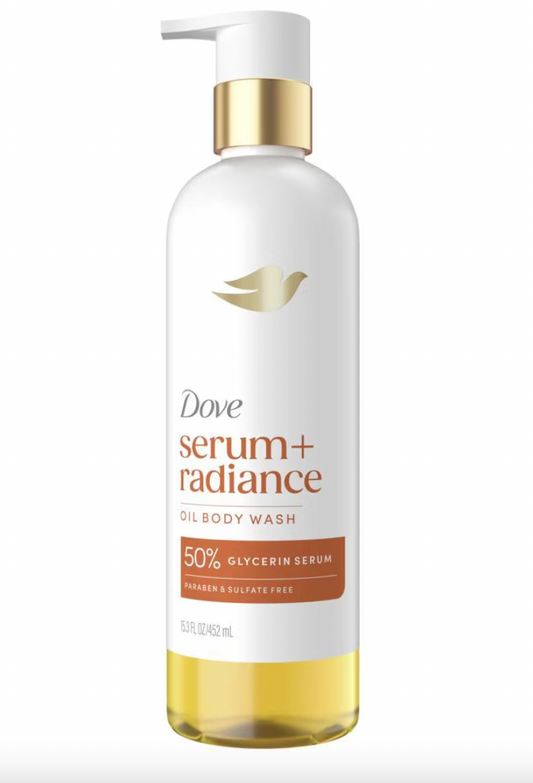 PREORDEN -Dove Beauty Serum+Radiance Oil Body Wash - 50% Glycerin Serum - 15.3 fl oz - 2 A 4 SEMANAS EN LLEGAR