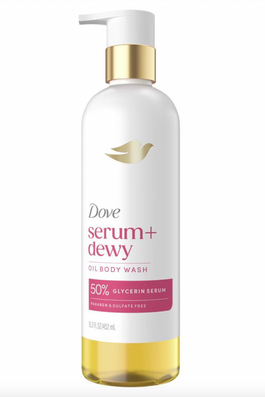 PREORDEN -Dove Beauty Serum+Dewy Oil Body Wash - 50% Glycerin Serum - 15.3 fl oz - 2 A 4 SEMANAS EN LLEGAR