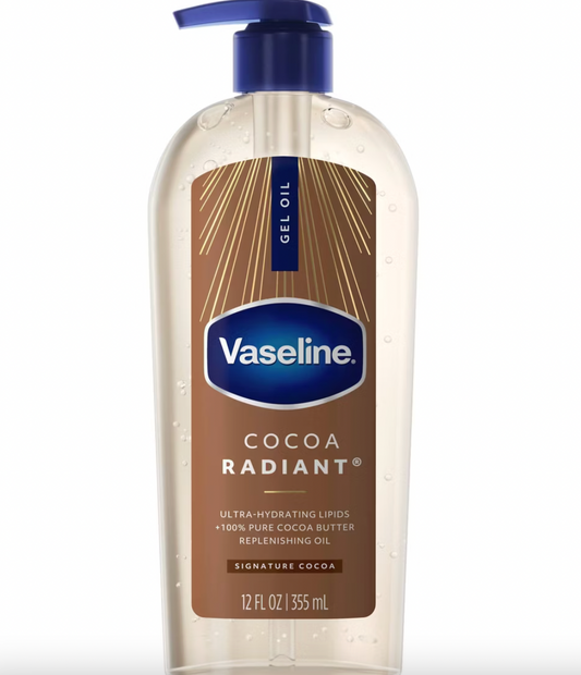 PREORDEN -Vaseline Body Gel Oil Cocoa Radiant Pump - 12 fl oz - 2 A 4 SEMANAS EN LLEGAR