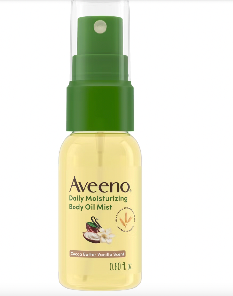 PREORDEN -Aveeno Daily Moisturizing Body Oil Mist with Oat and Jojoba Oil - Hypoallergenic - Cocoa Butter Vanilla Scent- .8 fl oz - 2 A 4 SEMANAS EN LLEGAR