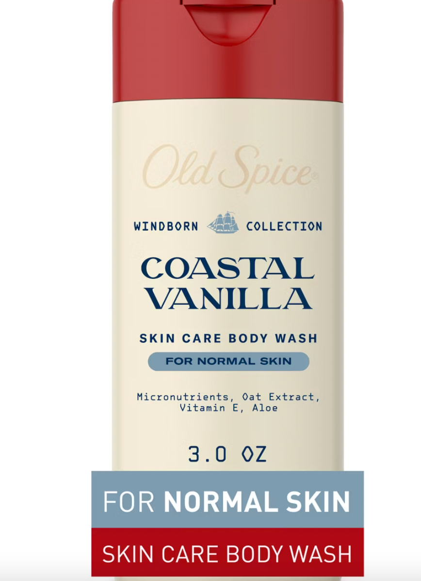 PREORDEN -Old Spice Windborn Coastal Vanilla Body Wash - 3oz - 2 A 4 SEMANAS EN LLEGAR