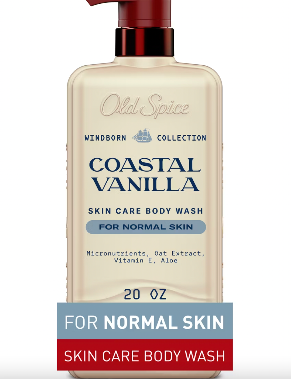 PREORDEN -Old Spice Windborn Collection Men 's Body Wash for Normal Skin - Coastal Vanilla Scent - 20 fl oz - 2 A 4 SEMANAS EN LLEGAR