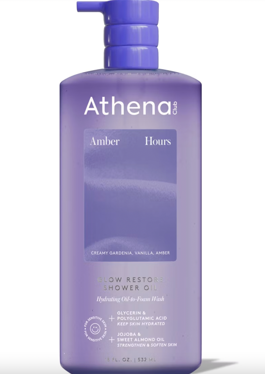 PREORDEN -Athena Club Glow Restore Shower Oil - Amber Hours - 18 fl oz- 2 A 4 SEMANAS EN LLEGAR