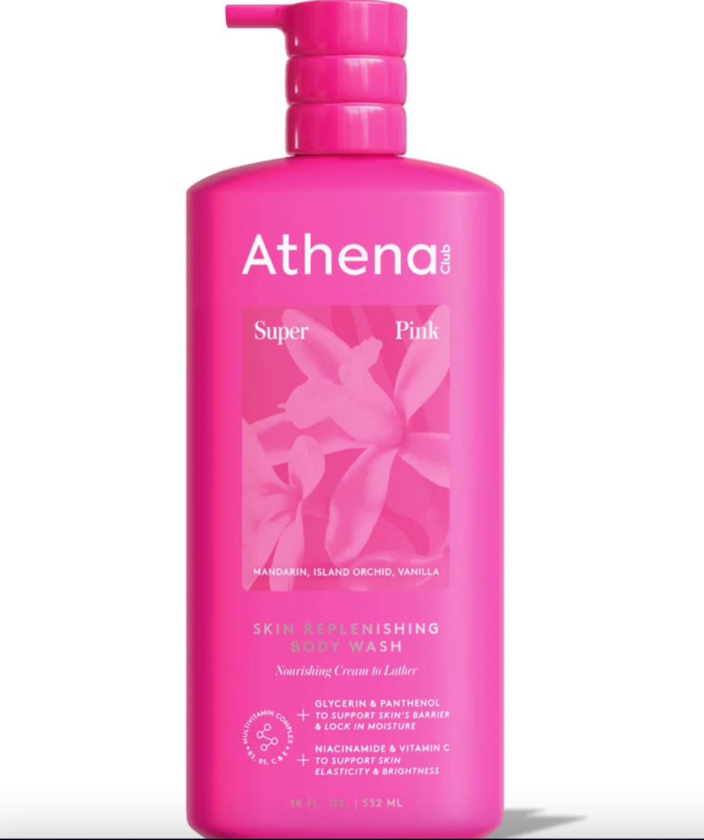 PREORDEN -Athena Club Skin Replenishing Body Wash - Super Pink - 18 fl oz: Fresh Scent, Liquid Form, Combination Skin, Whole Body Use, Plastic Bottle- 2 A 4 SEMANAS EN LLEGAR