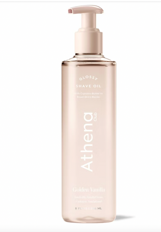 PREORDEN -Athena Club Glossy Shave Oil - Golden Vanilla - 8 fl oz - 2 A 4 SEMANAS EN LLEGAR