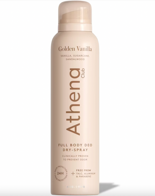PREORDEN -Athena Club Dry Touch Deo Body Spray Golden Vanilla - 4oz - 2 A 4 SEMANAS EN LLEGAR