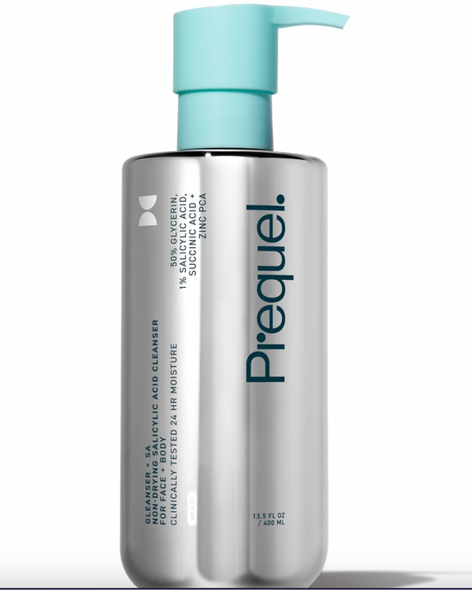 PREORDEN -Prequel Gleanser + SA Non-Drying Salicylic Acid Cleanser - 13.5 fl oz: Fragrance-Free Gel for Face & Body, Ideal for All Skin Types - 2 A 4 SEMANAS EN LLEGAR