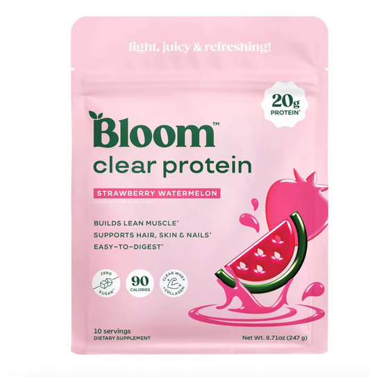 PREORDEN -BLOOM NUTRITION Clear Protein Powder - Strawberry Watermelon - 8.71oz - 2 A 4 SEMANAS EN LLEGAR