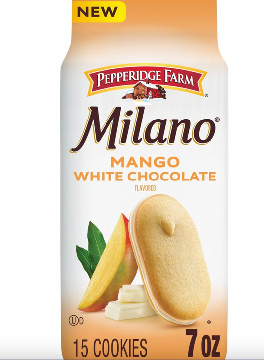 PREORDEN - Pepperidge Farm Milano Mango White Chocolate Cookies - 7oz - 2 A 4 SEMANAS EN LLEGAR