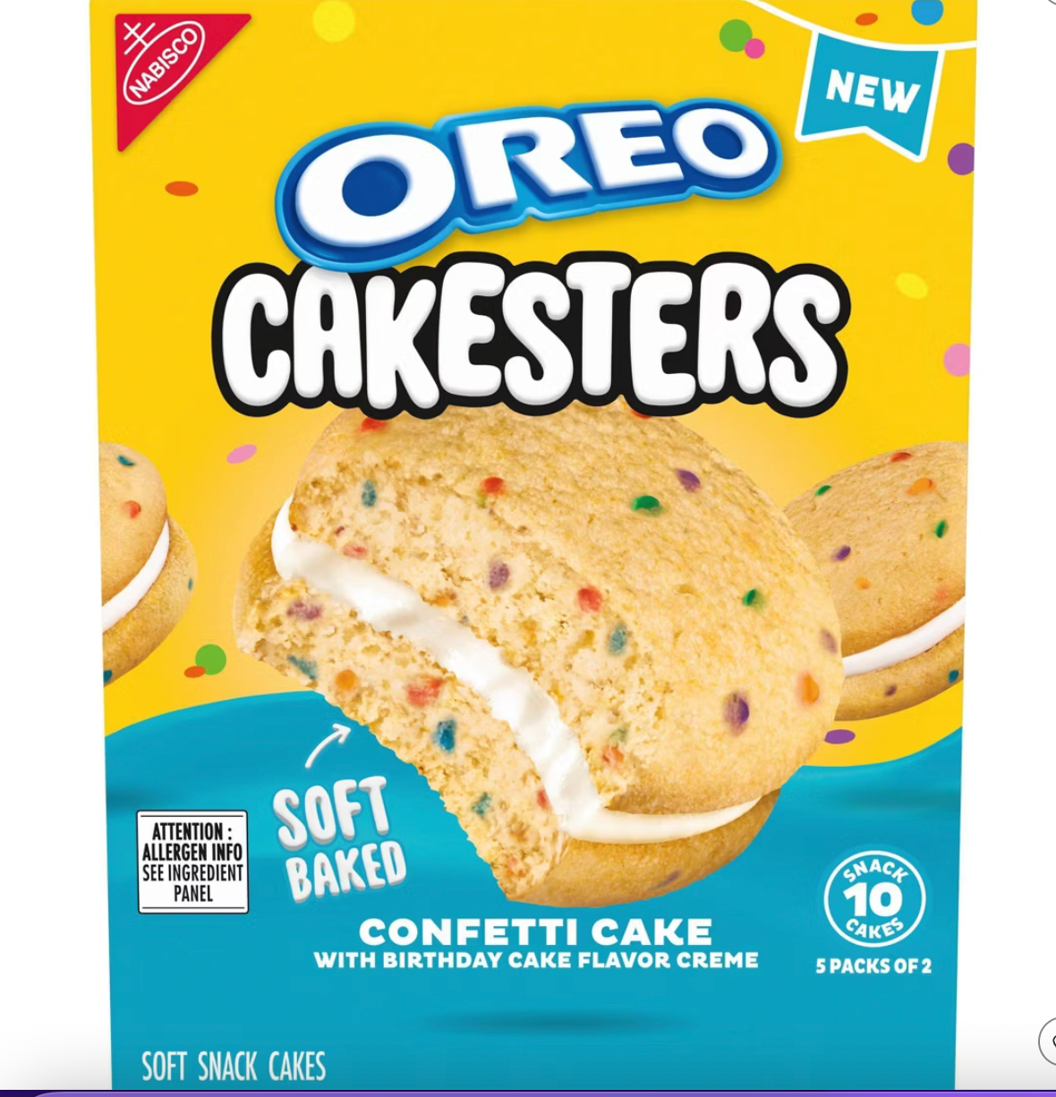 PREORDEN - Oreo Cakesters Confetti Soft Snack Cakes Snack Packs - 10.1oz/5ct - 2 A 4 SEMANAS EN LLEGAR