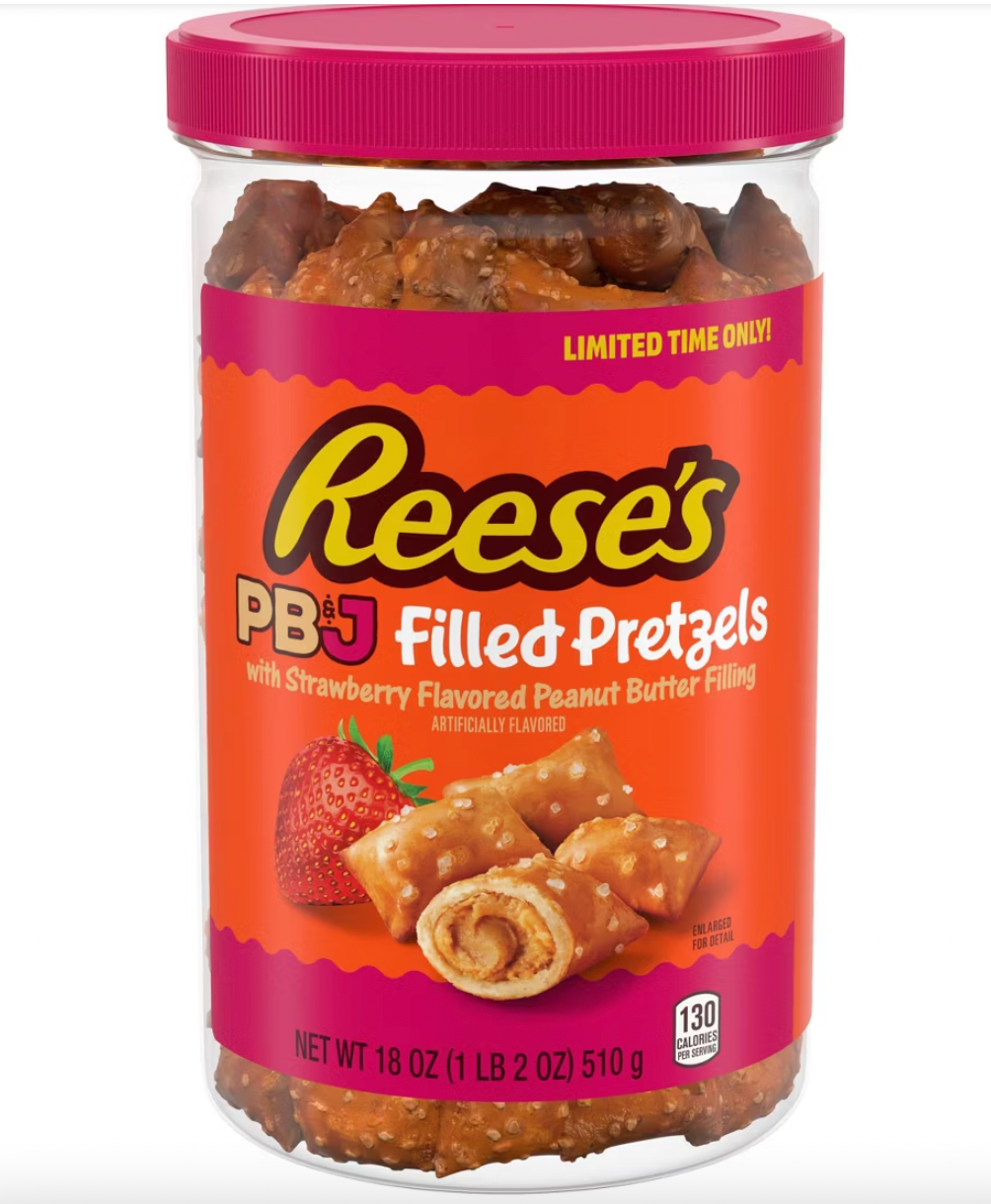 PREORDEN - Reese's Peanut Butter and Jelly Filled Pretzels - 18oz - 2 A 4 SEMANAS EN LLEGAR
