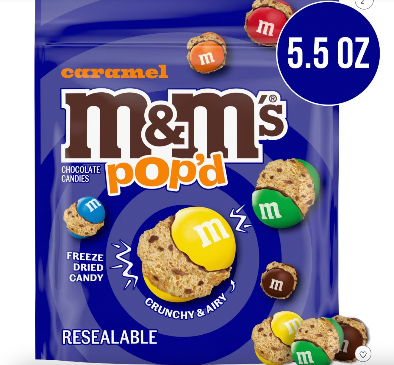 PREORDEN - M&M’s Caramel Pop'd Freeze Dried Chocolate - 5.5oz - 2 A 4 SEMANAS EN LLEGAR
