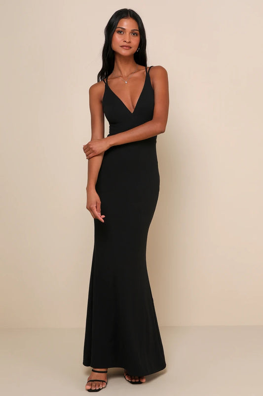 LULUS Strappy Backless Mermaid Maxi Dress -NO CAMBIOS NI DEVOLUCIONES