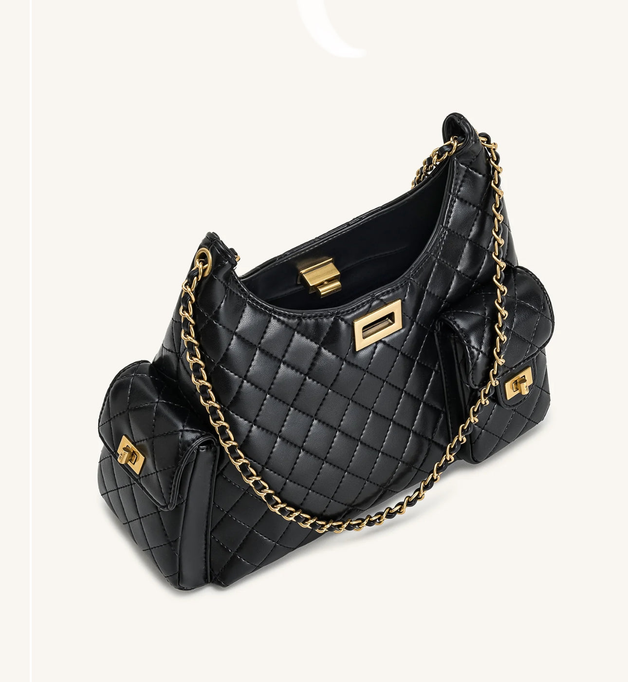 PREORDEN- Vivian Quilted Chain Shoulder Bag - Black | JW PEI - 2 A 4 SEMANAS EN LLEGAR
