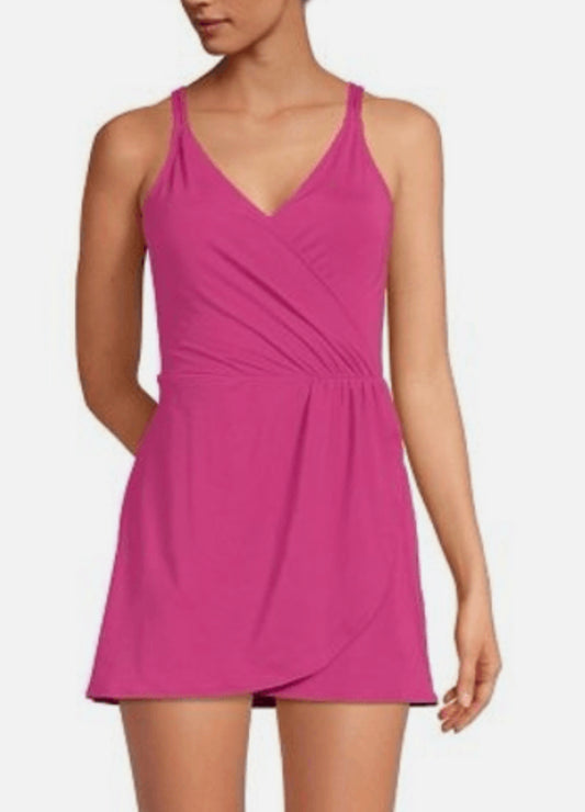 Land's End Women's Adjustable Strap Pull On Swim Dress - NO CAMBIOS NI DEVOLUCIONES