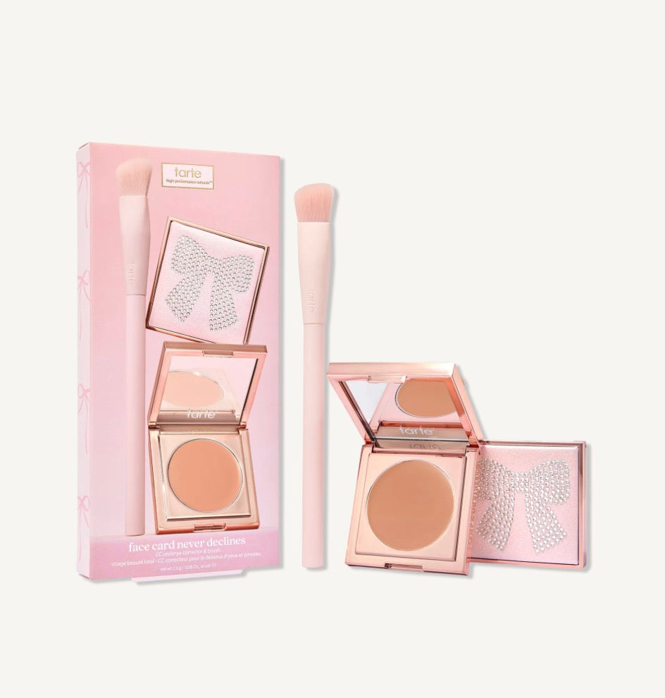 Face card never declines cc full coverage undereye corrector & brush set | TARTE
