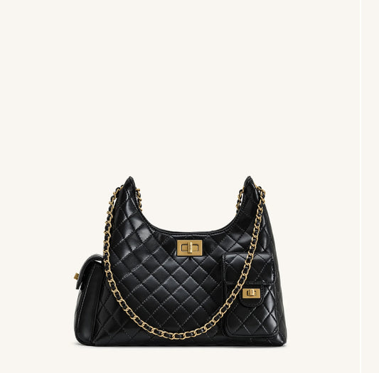 PREORDEN- Vivian Quilted Chain Shoulder Bag - Black | JW PEI - 2 A 4 SEMANAS EN LLEGAR