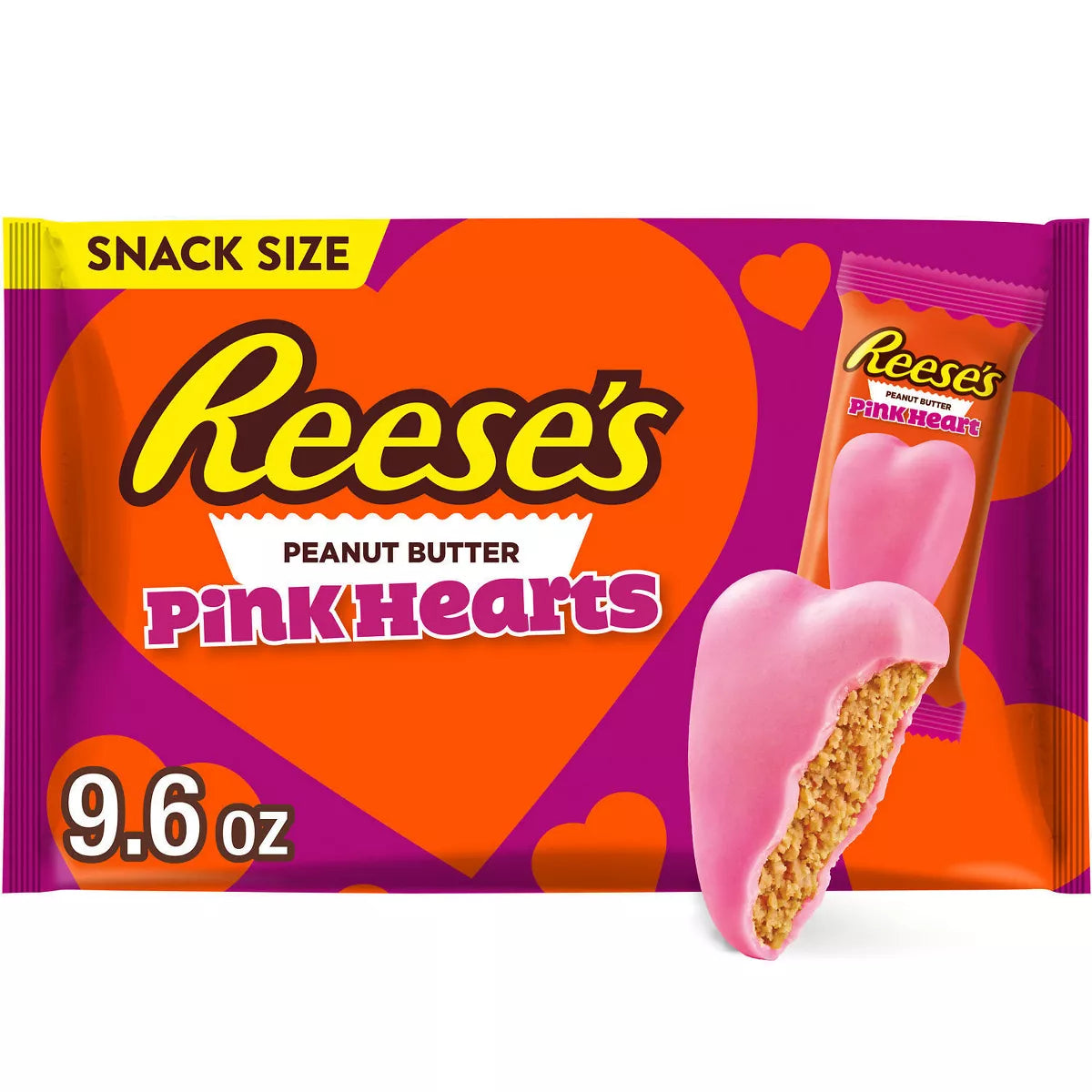 PREORDEN -Reese's Valentine's Day Peanut Butter Pink Hearts Candy Snack Size - 9.6oz - 2 A 4 SEMANAS EN LLEGAR