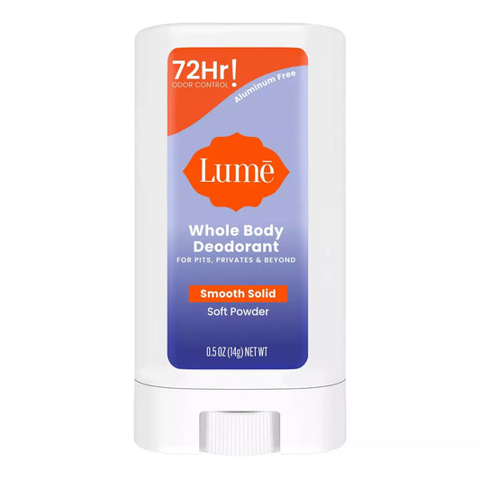 PREORDEN -Lume Whole Body Women's Deodorant - Mini Smooth Solid Stick - Aluminum Free - Soft Powder Scent - Trial Size - 0.5oz - 2 A 4 SEMANAS EN LLEGAR