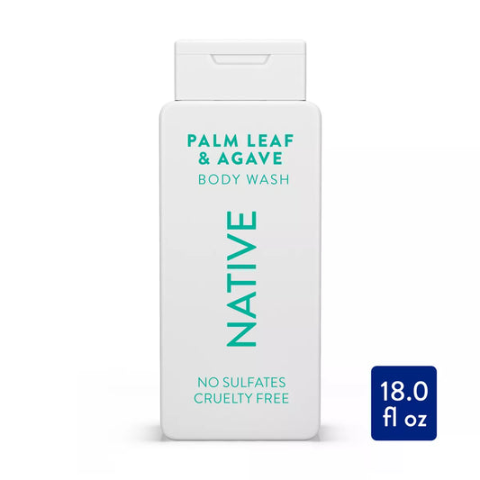 Native Body Wash for Men & Women - Sulfate Free - Palm Leaf & Agave - 18 fl oz