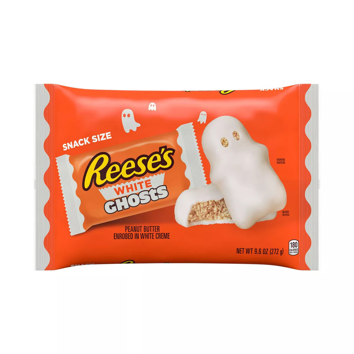 PREORDEN -Reese's Peanut Butter White Chocolate Ghosts Halloween Candy Snack Size - 9.6oz |REVISA TIEMPOS DE ENTREGA