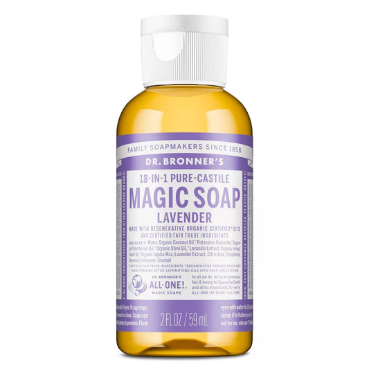 PREORDEN -Dr. Bronner's Magic Pure Castile Liquid Soap Bodywash - Lavender - 2 fl oz - 2 A 4 SEMANAS EN LLEGAR