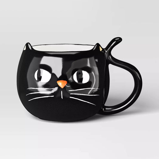 PREORDEN -15.5 fl oz Halloween Stoneware Figural Cat Mug Black - Hyde & EEK! Boutique™-REVISA TIEMPOS DE ENTREGA