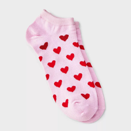 PREORDEN -Women's Hearts Valentine's Day Low Cut Socks - Pink/Red 4-10 - 2 A 4 SEMANAS EN LLEGAR