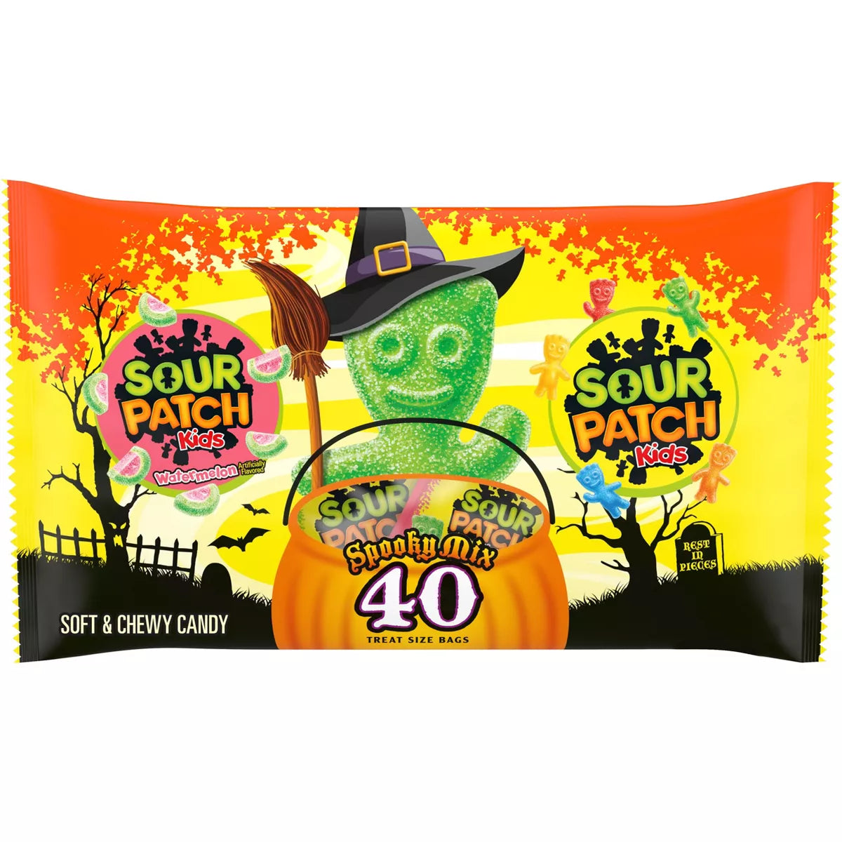 PREORDEN -Sour Patch Kids & Sour Patch Watermelon Halloween Candy Variety Pack Treat Size - 22oz/40ct |REVISA TIEMPOS DE ENTREGA