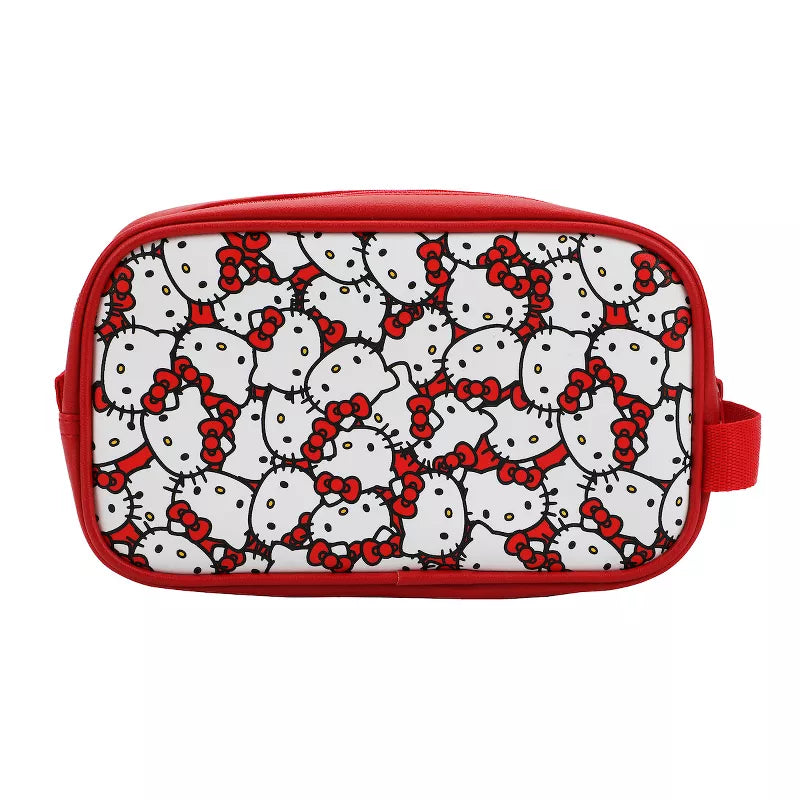 PREORDEN -Hello Kitty Character Face All-Over Print 9” Dual Compartment Toiletry Kit - 2 A 4 SEMANAS