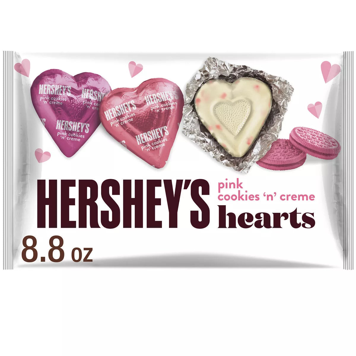 PREORDEN -Hershey's Valentine's Day Pink Cookies 'n Crème Hearts Candy - 8.8oz - 2 A 4 SEMANAS EN LLEGAR