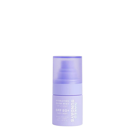 PREORDEN -Naked Sundays Hydrating Glow Mini Mist Sunscreen Top Up Spray - SPF 50+ - 30ml - 2 A 4 SEMANAS EN LLEGAR