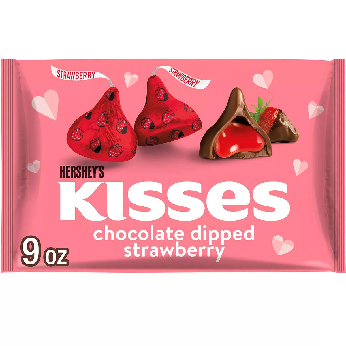 PREORDEN -Hershey's Kisses Valentine's Day Chocolate Dipped Strawberry Candy - 9oz - 2 A 4 SEMANAS EN LLEGAR