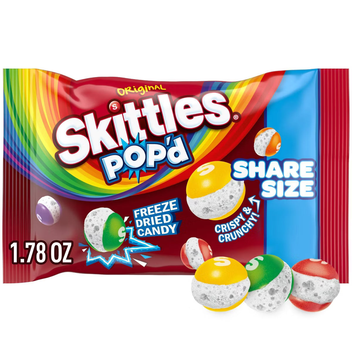 PREORDEN - Skittles Pop'd Original Share Size Candy - 1.78oz - 2 A 4 SEMANAS EN LLEGAR