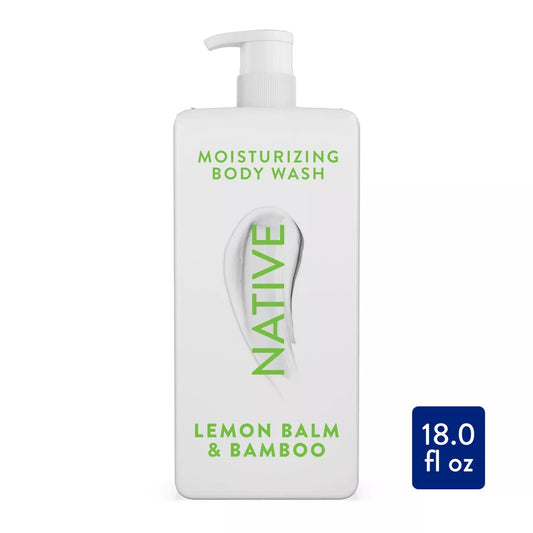 Native Moisturizing Body Wash with Shea Butter for Women & Men - 24hr Hydration - Lemon Balm & Bamboo - Sulfate Free - Paraben Free - 18 fl oz