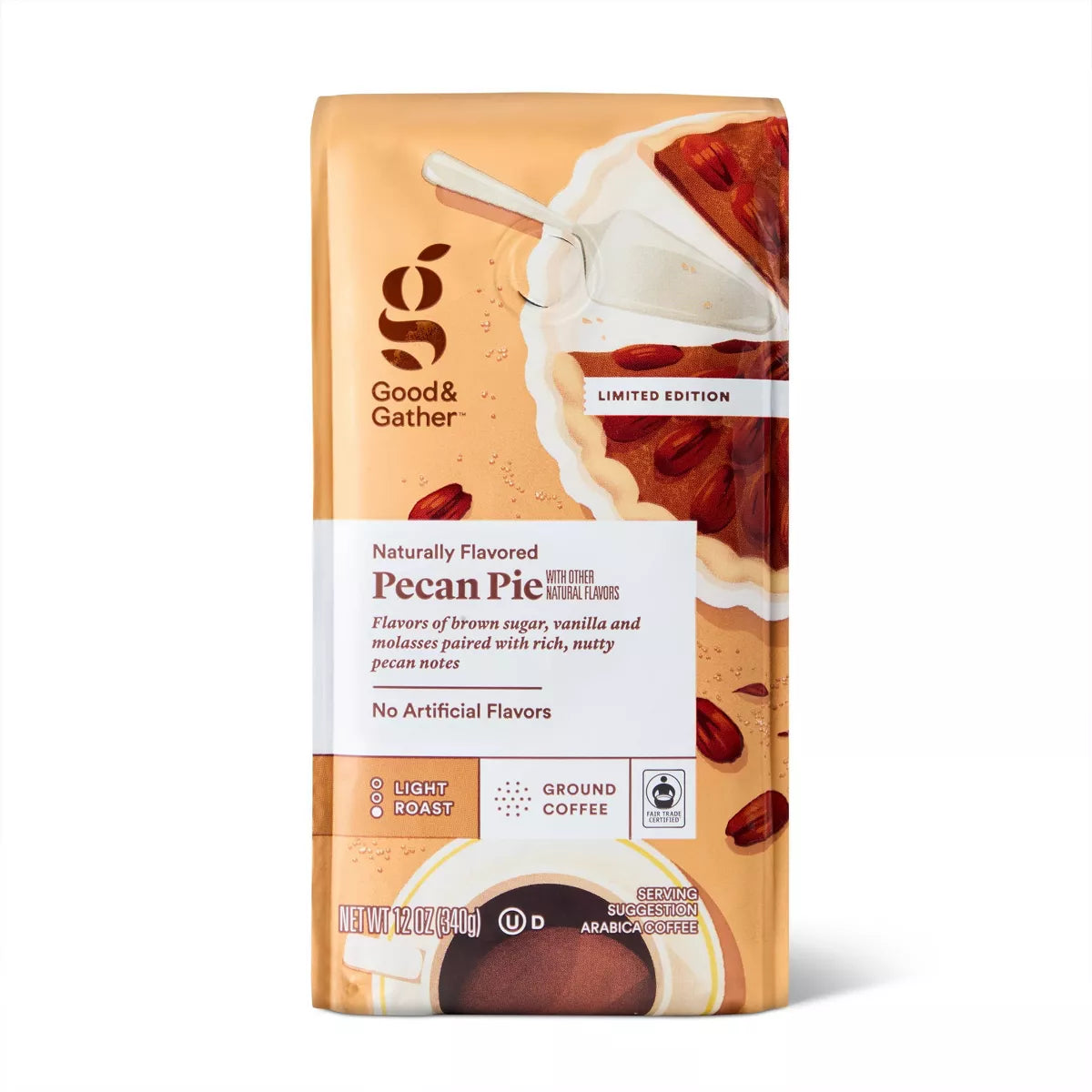 PREORDEN -Naturally Flavored Pecan Pie with other natural flavors Light Roast Ground Coffee - 12 oz - Good & Gather™ |REVISA TIEMPOS DE ENTREGA