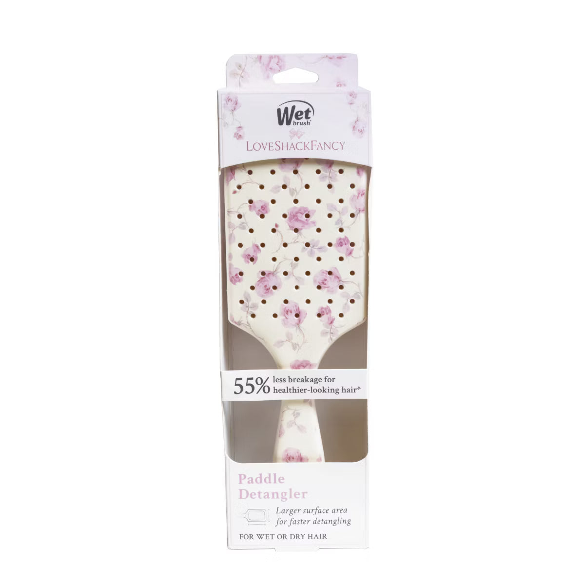 PREORDEN - LoveShackFancy x Target – WetBrush Ribbon Rosa Paddle Detangler Brush Sterling Dusk- 2 A 4 SEMANAS EN LLEGAR