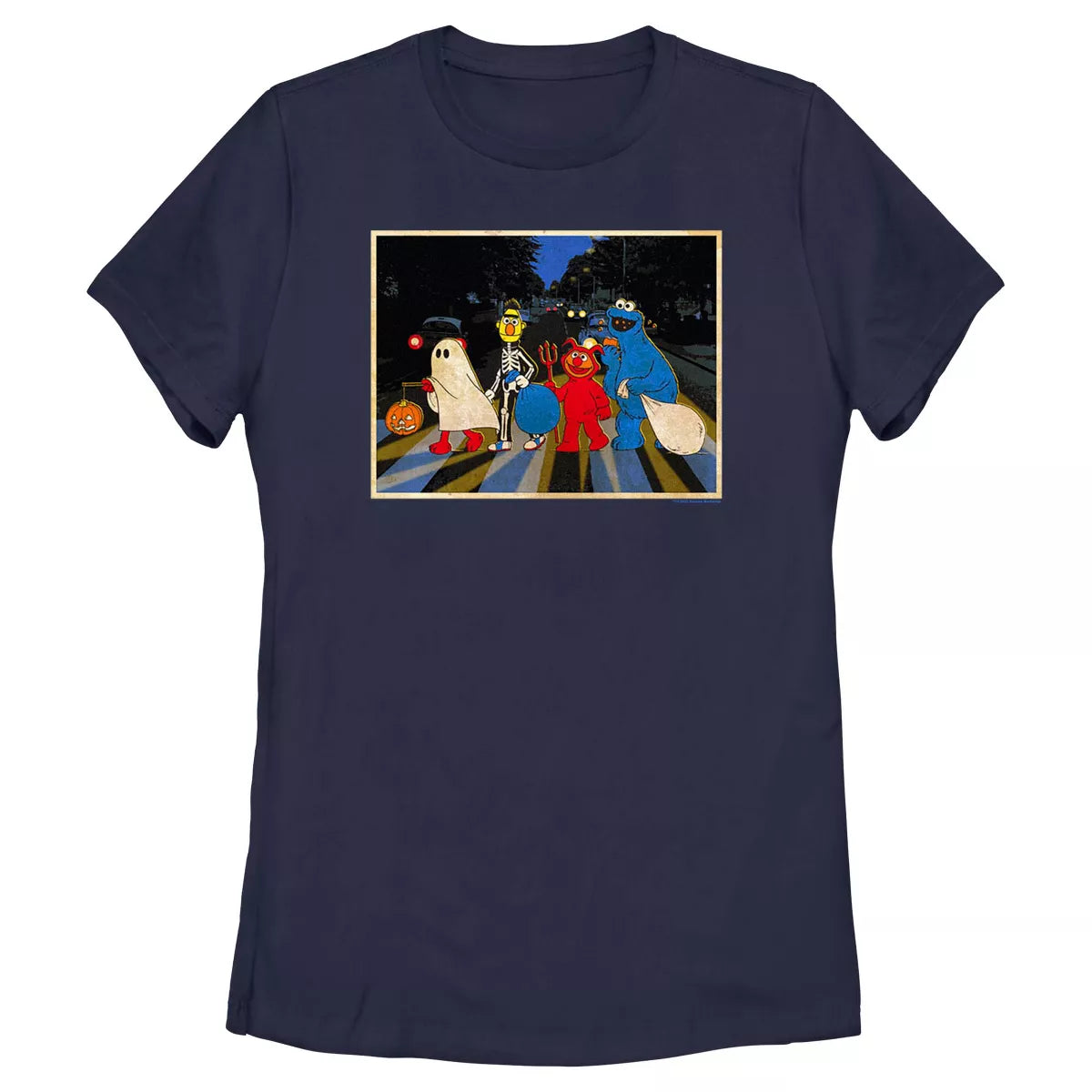 PREORDEN -Women's Sesame Street Halloween Abbey Road T-Shirt | REVISA TIEMPOS DE ENTREGA