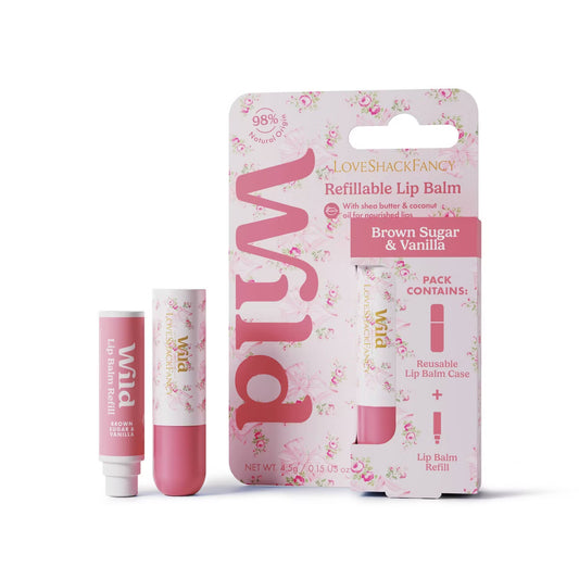 PREORDEN - LoveShackFancy x Target – Wild Rosa Beaux Lip Starter Pink Mint/Brown Sugar & Vanilla Lip Balms - 0.15oz - 2 A 4 SEMANAS EN LLEGAR