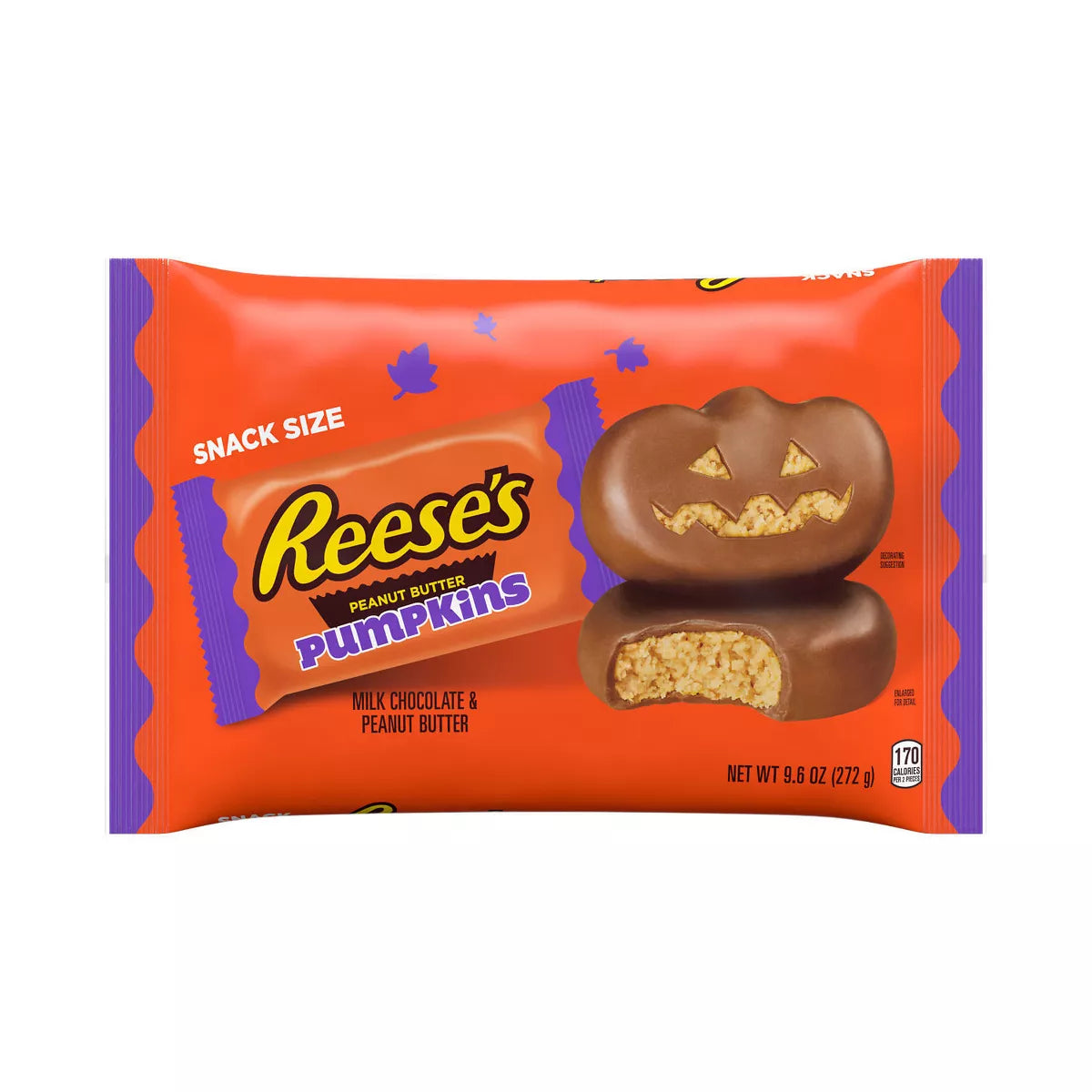 PREORDEN -Reese's Peanut Butter Milk Chocolate Pumpkins Halloween Candy Snack Size - 9.6oz |REVISA TIEMPOS DE ENTREGA