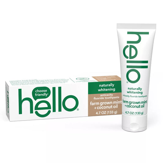 PREORDEN -hello Naturally Whitening Fluoride, SLS-Free and Vegan Toothpaste - 4.7oz - 2 A 4 SEMANAS EN LLEGAR