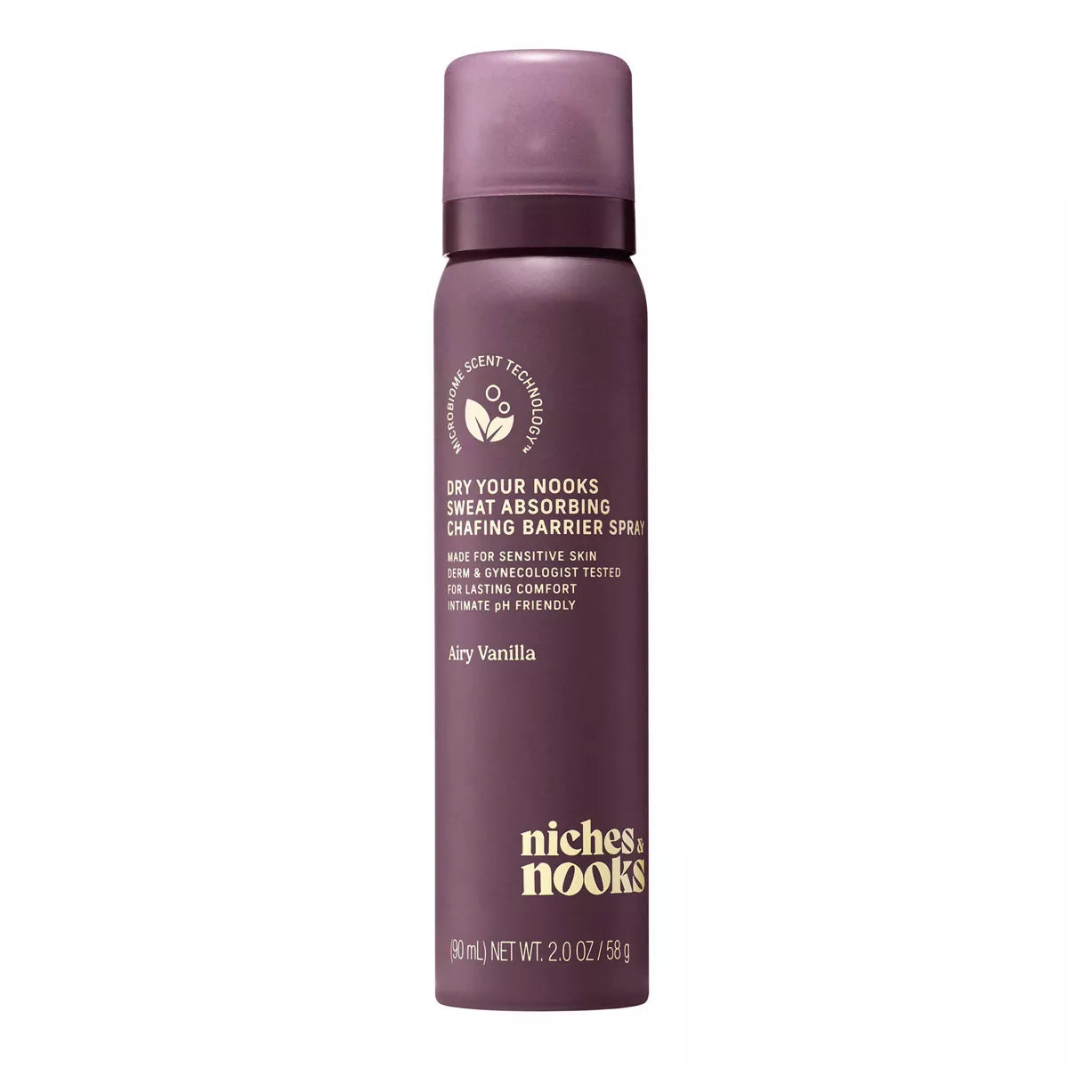 PREORDEN -Niches & Nooks, Dry Your Nooks Sweat Absorbing Chafing Barrier Spray - 2 A 4 SEMANAS EN LLEGAR