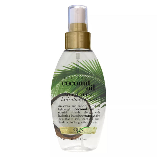 PREORDEN -OGX Nourishing Coconut Oil Weightless Hydrating Oil Mist Lightweight Leave-In Hair Treatment - 4.0 fl oz - 2 A 4 SEMANAS EN LLEGAR